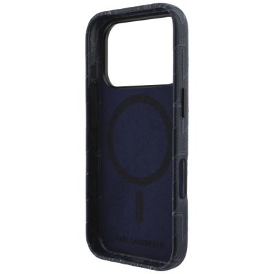 7. Karl Lagerfeld Monogram Logo MagSafe Case for iPhone 17 Pro - Blue