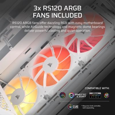 9. Corsair 3200D RS ARGB Mid-Tower White case