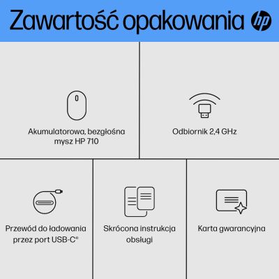 18. HP 710 Rechargeable Silent Mouse Black wireless with battery black 6E6F2AA