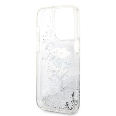 7. Karl Lagerfeld Glitter Karl's Head case for iPhone 14 Pro Max - silver