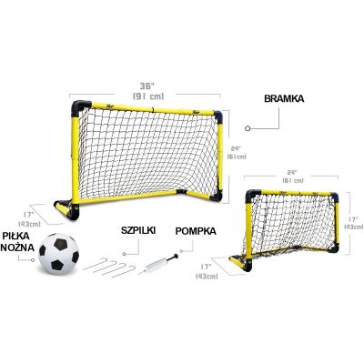 2. FOLDABLE FOOTBALL GOAL 91X43X61CM 36X17X24CM WITH HEIGHT AND WIDTH ADJUSTMENT