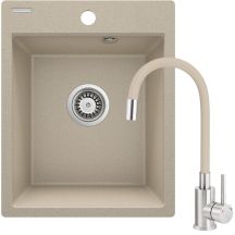Granite sink with a single-bowl tap