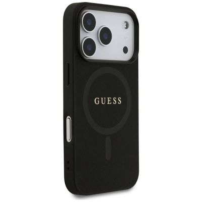 4. Guess Saffiano Classic Logo MagSafe Case for iPhone 17 Pro - Black