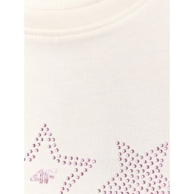 9. Girls' regular printed T-shirt 4F 4FJRSS26TTSHF3455-11S
