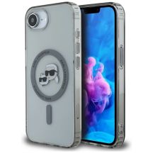 Karl Lagerfeld IML Metal Karl & Choupette Heads MagSafe iPhone 16e Case - Black