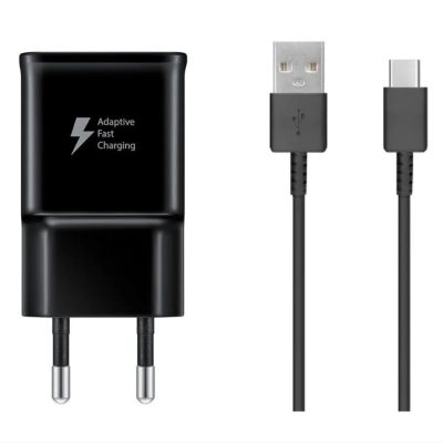 3. Samsung EP-TA200EBE USB-A 15W wall charger with EP-DR140ABE USB-A - USB-C cable (OOB Bulk - replacement packaging) - black