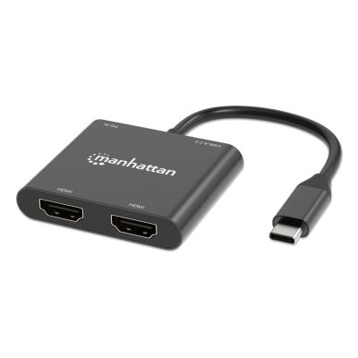 2. Manhattan 154321 Cable Adapter 0.15m USB Type-C 2 x HDMI Black