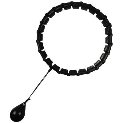 Hula Hoop with Massager and Weights, Black, Energo Fit
