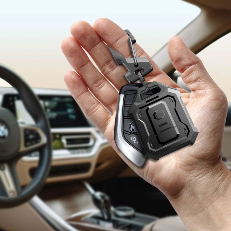 6. Tech-Protect Kevlar Pro Case for Apple AirTag 1/2 - Black