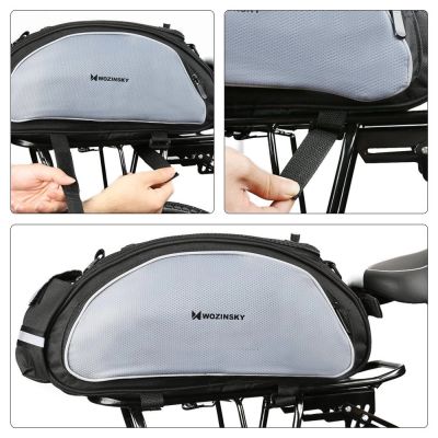 15. Wozinsky Bike Pannier Bag with Shoulder Strap 13L Black (WBB1BK)