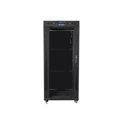 6. LANBERG FLOOR RACK CABINET 19" 27U 600X600 GLASS DOOR LCD BLACK FF01-6627-12BL (FLAT PACK)