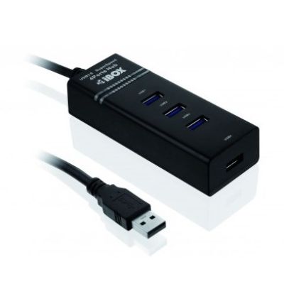 Hub IBOX USB 3.0 BLACK 4-PORTS IUH3FB (4x USB 3.0; black)