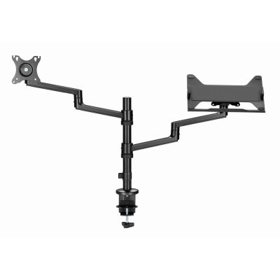 16. GEMBIRD ADJUSTABLE DESK ARM/MONITOR HOLDER + NOTEBOOK STAND 17-32, VESA 100X100MM, UP TO 8 KG