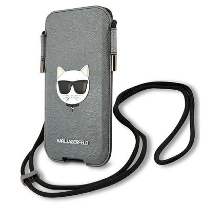 2. Karl Lagerfeld Saffiano Ikonik Choupette Head Phone Bag - Gray