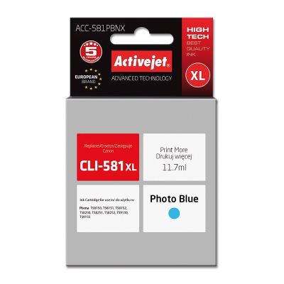 Activejet ACC-581PBNX Ink (replacement for Canon CLI-581PB XL printer; Supreme; 11.70 ml; Photo blue)