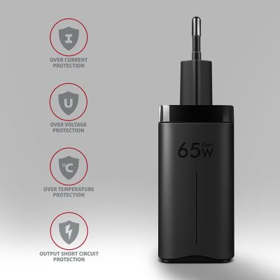 5. AXAGON ACU-DPQ65 Wall charger, GaN 65W, 3x port (USB-A + dual USB-C), PD3.0/QC4+/PPS/Apple