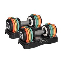 REBEL ACTIVE AUTOMATICALLY ADJUSTABLE CAST IRON DUMBBELLS, SET 2X10 KG, 1 KG STROKES RBA2335