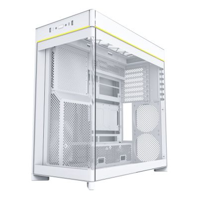 4. Montech HS02 PC Case, Midi-Tower, ATX, Tempered Glass, ARGB - White