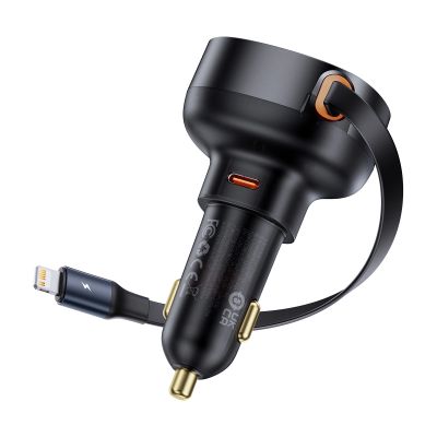 Baseus Enjoyment Pro USB-C (Female) / Lightning (Male) 60W Car Charger - Black