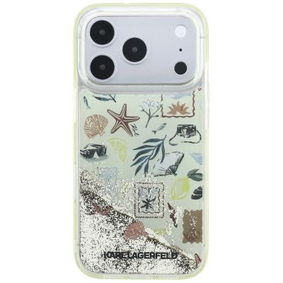 3. Karl Lagerfeld Liquid Glitter Beach & Sand Case for iPhone 17 Pro / 18 Pro - Beige