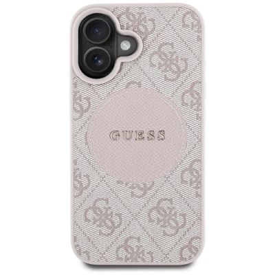 3. Guess 4G Circle Classic Logo MagSafe iPhone 16 Case - Pink