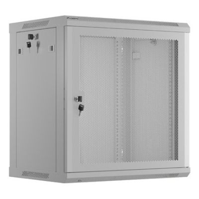15. Lanberg 19" 12U 600X450 gray wall-mounted RACK installation cabinet with perforated doors (flat pack)