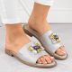 9. S.Barski W OLI262B silver flip-flops with zircons