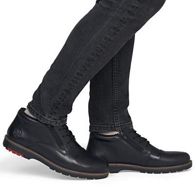 5. Men's comfortable leather ankle boots, insulated, black, Rieker 10504-00