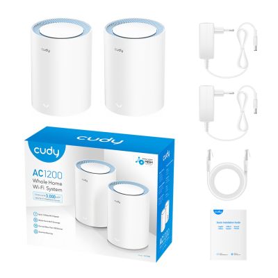 14. Access Point CUDY M1200 (2-Pack) AC1200 Dual Band Wi-Fi 2x 10/100Mbps Mesh
