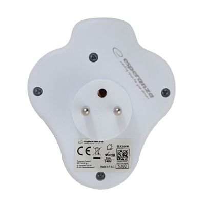4. ESPERANZA ELK304W 3-OUTLET ELECTRIC SWITCH WITH SWITCH, WHITE