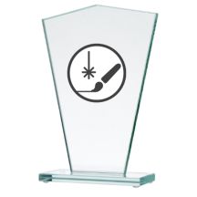Engraved glass trophy + paint filling