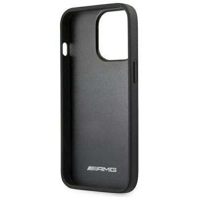 7. AMG AMHCP14LGSEBK iPhone 14 Pro 6.1 "black / black hardcase Leather Debossed Lines