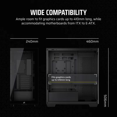 10. Corsair 3500X LXR LINK Tempered Glass Mid-Tower Case, Black