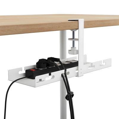 8. MACLEAN UNDERDESK CABLE ORGANIZER, MAX LOAD 5KG, WHITE MC-105 W