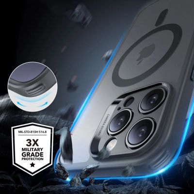 4. ESR Classic Pro Set Halolock MagSafe Case for iPhone 16 Pro Max - Gray