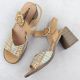 24. Women’s Beige Woven Block-Heel Sandals M.Daszyński MR24125-4