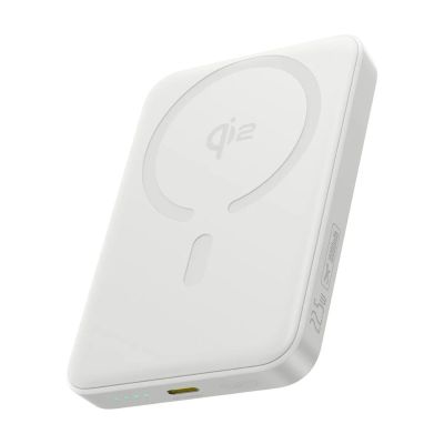 Baseus EnerFill FM12 Qi2 Power Bank 10000mAh 22.5W MagSafe Compatible with Baseus Simple USB-C 20V/3A 0.30m White Cable - White