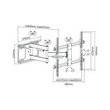 Wall mount for 37–70 inches, black, Cabletech LPA49-463D