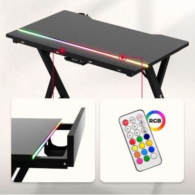 5. Huzaro Hero 2.4 RGB Black Gaming Desk