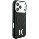 4. Karl Lagerfeld Grained Embossed Ring & Kameo Logo MagSafe Case for iPhone 18 Pro Max / 17 Pro Max - Black