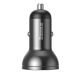 4. Baseus 2x USB 4.8A 24W car charger with LCD + 3in1 cable USB - USB Type C / micro USB / Lightning 1.2m black (TZCCBX-0G)