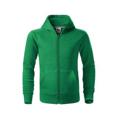 2. Children's Trendy Zipper Sweatshirt (Grass Green)