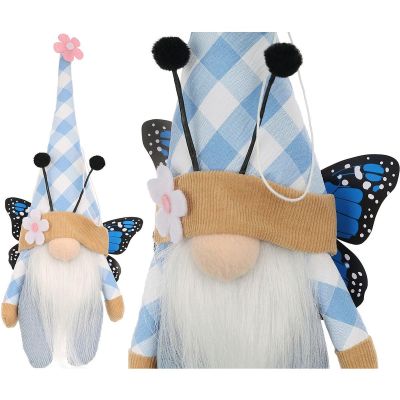 6. BLUE BUTTERFLY GNOME 25CM SPRING DECORATION