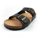 3. Bio Bio men's slippers, profiled flip-flops, natural leather, black