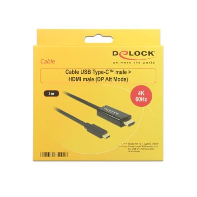 3. DeLOCK 85291 2m USB Type-C HDMI Cable Adapter Black