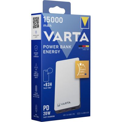 9. Varta Energy 15000 Lithium Polymer (LiPo) 15000 mAh Black, White