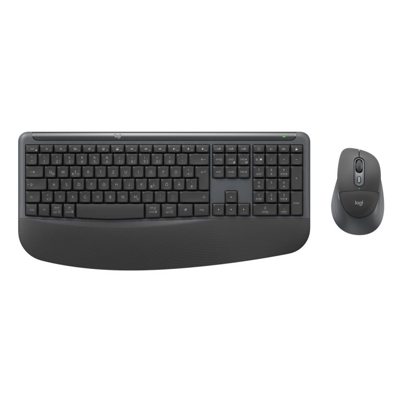 Logitech Signature Comfort Plus Combo MK880 for Business Keyboard Mouse Included Universal USB + Bluetooth QWERTZ German Graphite