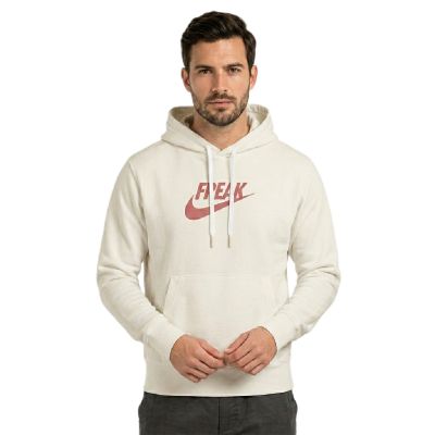 4. Nike Giannis "Freak" Pullover Hoodie Summit White/Magic Ember - DA5691-121