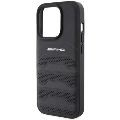 6. Mercedes AMG Leather Debossed Lines case for iPhone 15 Pro Max - black