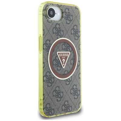9. Guess IML Metal Glitter 4G Circle Triangle MagSafe case for iPhone 16e - brown